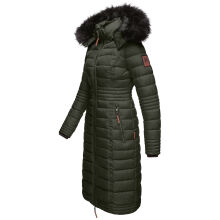 Navahoo Umay ladies long winter jacket with fur collar Olive-Gr.XL