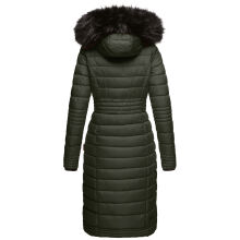 Navahoo Umay Damen lange Winterjacke mit Fellkragen Olive-Gr.XXL