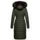 Navahoo Umay Damen lange Winterjacke mit Fellkragen Olive-Gr.XXL