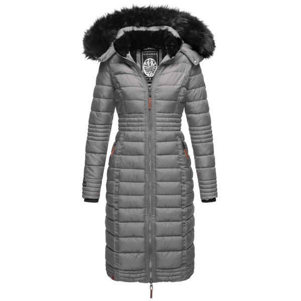 Navahoo Umay ladies long winter jacket with fur collar Grau-Gr.XXL