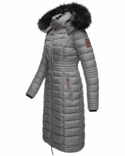 Navahoo Umay ladies long winter jacket with fur collar Grau-Gr.XXL