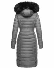 Navahoo Umay ladies long winter jacket with fur collar Grau-Gr.XXL