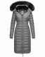 Navahoo Umay ladies long winter jacket with fur collar Grau-Gr.XXL