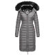 Navahoo Umay ladies long winter jacket with fur collar Grau-Gr.XXL