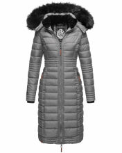 Navahoo Umay ladies long winter jacket with fur collar Grau-Gr.S