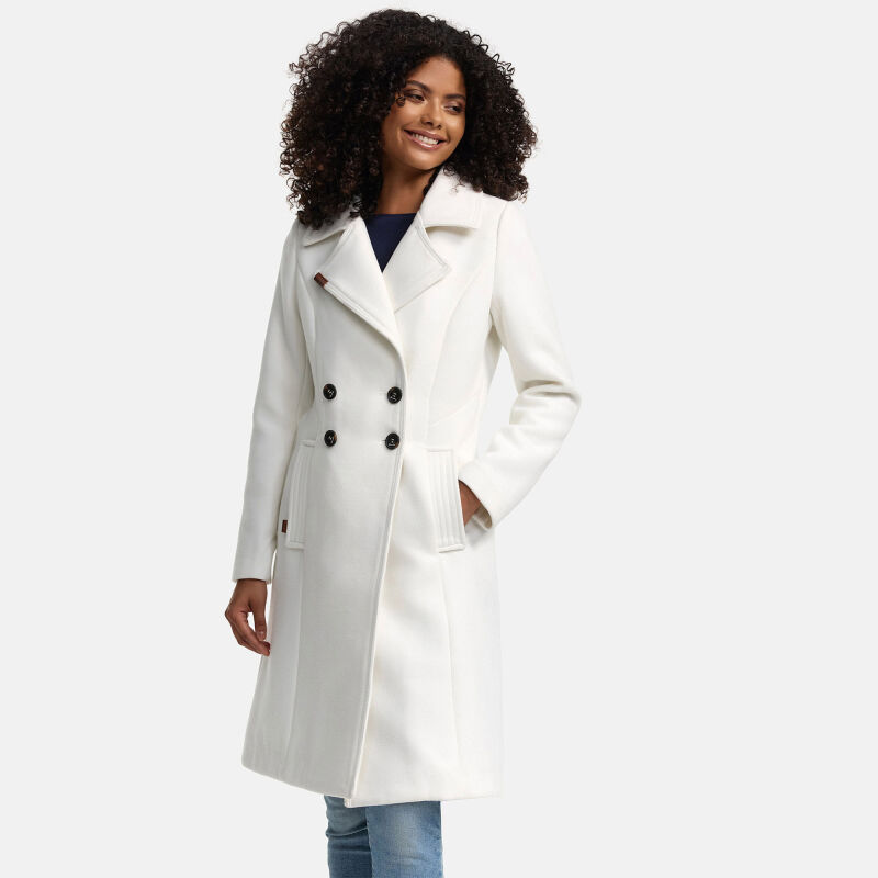 Navahoo Wooly Damen Trenchcoat Winter Mantel Offwhite  Gr&ouml;&szlig;e L - Gr. 40