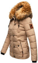 Navahoo Zoja Damen gesteppte Jacke mit Teddyfell Taupe Grey Gr&ouml;&szlig;e XS - Gr. 34