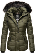 Navahoo Zuckerbiene Damen Kapuzen Steppjacke  Olive Größe S - Gr. 36