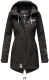 Marikoo Zimtzicke Damen lange Softshell Jacke Schwarz w.D. Größe S - Gr. 36