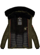 Navahoo Melikaa ladies winter jacket with faux fur collar & hood Olive-Gr.XS