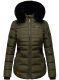 Navahoo Melikaa ladies winter jacket with faux fur collar & hood Olive-Gr.XS