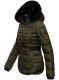 Navahoo Melikaa ladies winter jacket with faux fur collar & hood Olive-Gr.XS