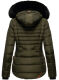 Navahoo Melikaa ladies winter jacket with faux fur collar & hood Olive-Gr.XS
