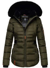 Navahoo Melikaa ladies winter jacket with faux fur collar & hood Olive-Gr.S
