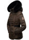 Navahoo Melikaa ladies winter jacket with faux fur collar & hood Chocolate-Gr.XS