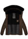 Navahoo Melikaa ladies winter jacket with faux fur collar & hood Chocolate-Gr.XS