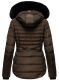 Navahoo Melikaa Damen Winterjacke mit Kunstfellkragen & Kapuze Chocolate-Gr.M