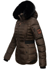 Navahoo Melikaa Damen Winterjacke mit Kunstfellkragen &amp; Kapuze Chocolate-Gr.XXL