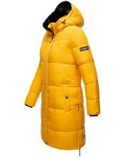 Marikoo Streliziaa Damen lange Winter Steppjacke Fellkragen Gelb-Gr.XS