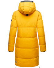 Marikoo Streliziaa Damen lange Winter Steppjacke Fellkragen Gelb-Gr.S