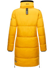 Marikoo Streliziaa Damen lange Winter Steppjacke Fellkragen Gelb-Gr.S