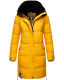 Marikoo Streliziaa Damen lange Winter Steppjacke Fellkragen Gelb-Gr.S