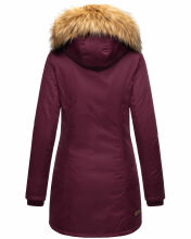 Marikoo Karmaa-Princess Damen Parka Winterjacke mit Fellkragen Weinrot-Gr.S
