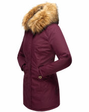 Marikoo Karmaa-Princess Damen Parka Winterjacke mit Fellkragen Weinrot-Gr.S