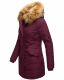 Marikoo Karmaa-Princess ladies parka winter jacket with fur collar Weinrot-Gr.M