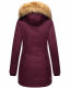 Marikoo Karmaa-Princess Damen Parka Winterjacke mit Fellkragen Weinrot-Gr.M