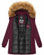 Marikoo Karmaa-Princess Damen Parka Winterjacke mit Fellkragen Weinrot-Gr.M