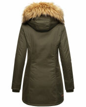 Marikoo Karmaa-Princess Damen Parka Winterjacke mit Fellkragen Olive-Gr.XS