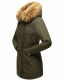 Marikoo Karmaa-Princess Damen Parka Winterjacke mit Fellkragen Olive-Gr.XS