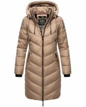 Marikoo Armasa lange Damen Winter Steppjacke Taupe Grey...