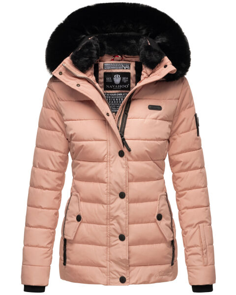 Navahoo Milianaa winter jacket quilted jacket lined hood faux fur Rosa Größe XS - Gr. 34