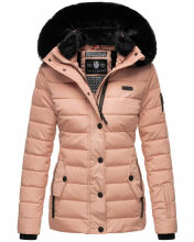 Navahoo Milianaa winter jacket quilted jacket lined hood faux fur Rosa Größe XS - Gr. 34