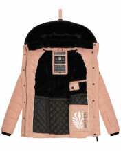 Navahoo Milianaa winter jacket quilted jacket lined hood faux fur Rosa Größe XS - Gr. 34