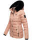 Navahoo Milianaa winter jacket quilted jacket lined hood faux fur Rosa Größe XL - Gr. 42