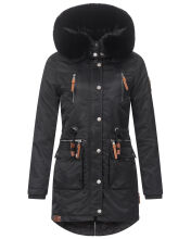 Navahoo Mangala Princess Damen Winter Parka Jacke TeddyfellSchwarz-Gr.L