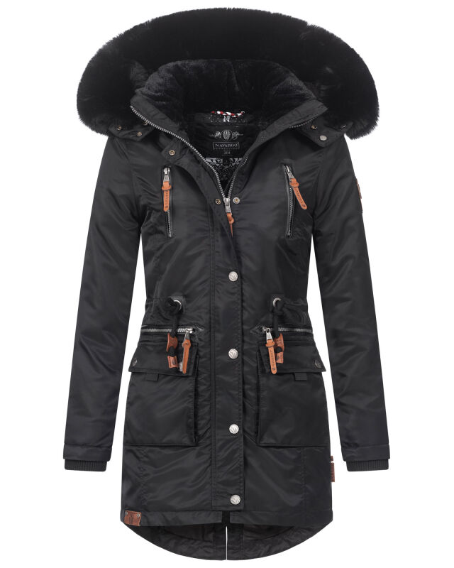 Navahoo Mangala Princess Damen Winter Parka Jacke Teddyfell Schwarz