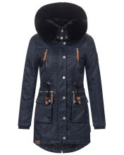 Navahoo Mangala Princess Damen Winter Parka Jacke TeddyfellNavy-Gr.S