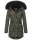 Navahoo Mangala Princess Damen Winter Parka Jacke TeddyfellGrün-Gr.XS