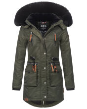 Navahoo Mangala Princess Damen Winter Parka Jacke TeddyfellGr&uuml;n-Gr.S