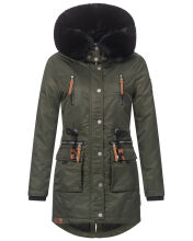Navahoo Mangala Princess Damen Winter Parka Jacke TeddyfellGr&uuml;n-Gr.S