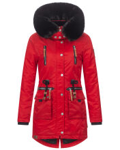 Navahoo Mangala Princess Damen Winter Parka Jacke TeddyfellRot-Gr.S