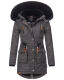 Navahoo Mangala Princess Damen Winter Parka Jacke TeddyfellAnthra-Gr.L