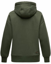 Navahoo Goldfee Damen Sweater mit Kapuze Pullover Sweatshirt Olive-Gr.S