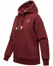 Navahoo Goldfee Damen Sweater mit Kapuze Pullover Sweatshirt Bordeaux-Gr.L