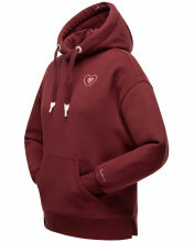 Navahoo Goldfee Damen Sweater mit Kapuze Pullover Sweatshirt Bordeaux-Gr.L