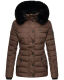Navahoo Milianaa winter jacket quilted jacket lined hood faux fur Schoko Größe XS - Gr. 34